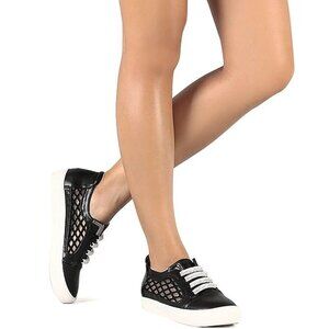 Vigo Fiore Women's Leatherette Rhinestone Mesh Slip On Fashion Sneaker 9